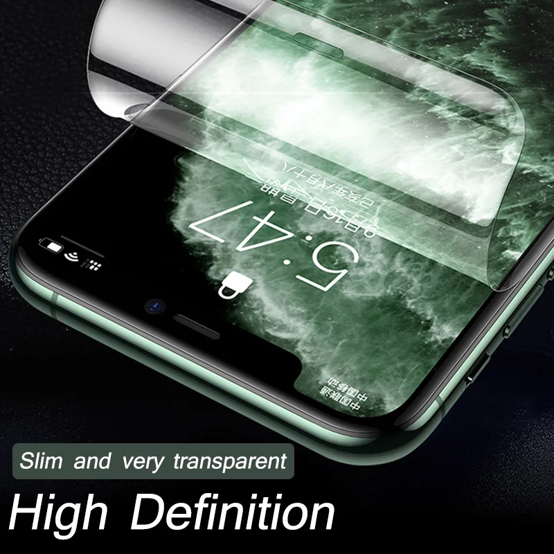 100D полное покрытие Гидрогелевая защитная пленка для iPhone для айфона 7 Plus 11 Pro XS Max Защита экрана для iPhone XR X 6 6s 8 Plus мягкая пленка не стекло телефон смартфон смартфон гидрогель