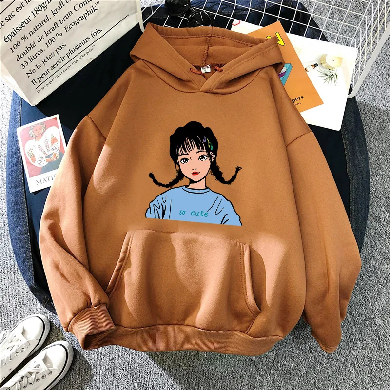 

Paris Girl Korean Style Autumn Winter Hooded Sweatershirt Women Thick Top Fashion Long Sleeve Loose Student Hoodies Jacket Women