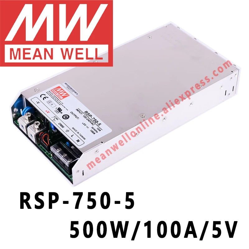 Mean Well RSP-750-5 meanwell 5VDC/100A/500W одиночный выход с функцией PFC источник питания