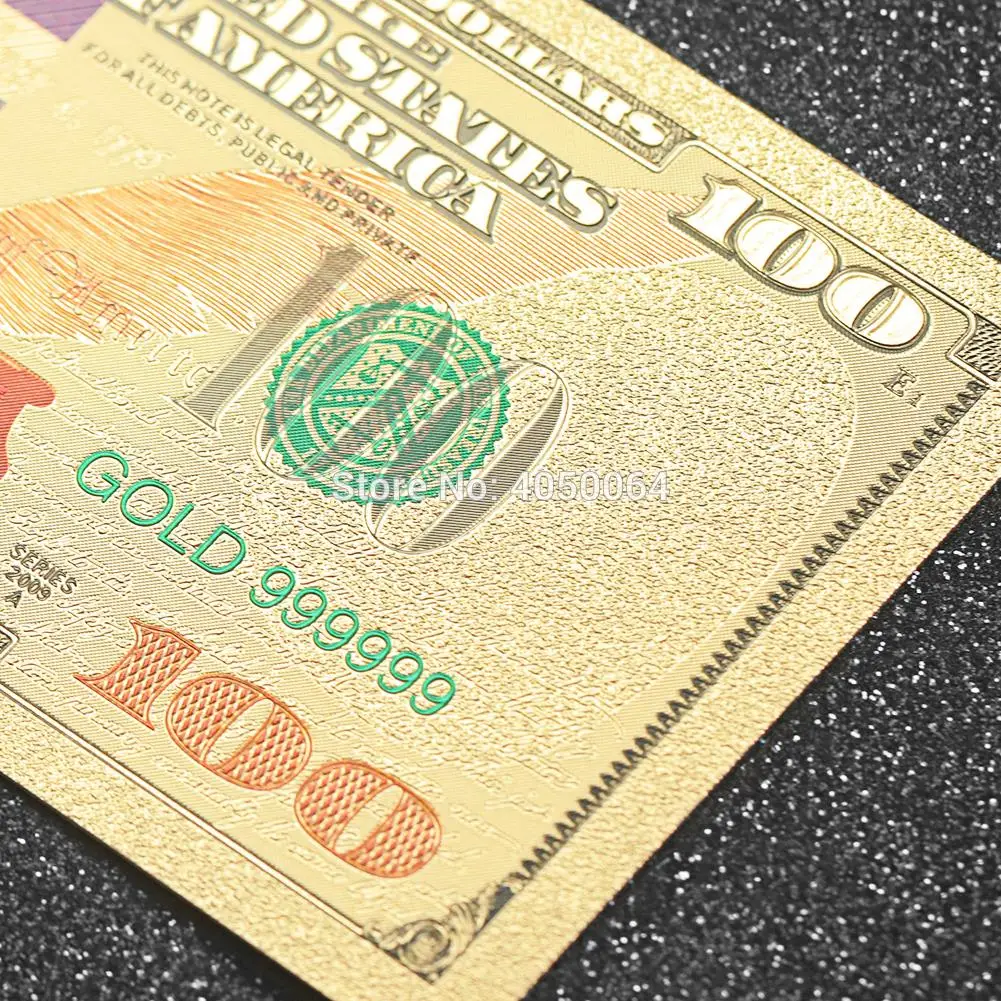 Коллекция памятные 1928 US 100 USD банкнота 24k позолоченные рождественские пластиковые фоторамка бумажная Подарочная 2 шт./компл