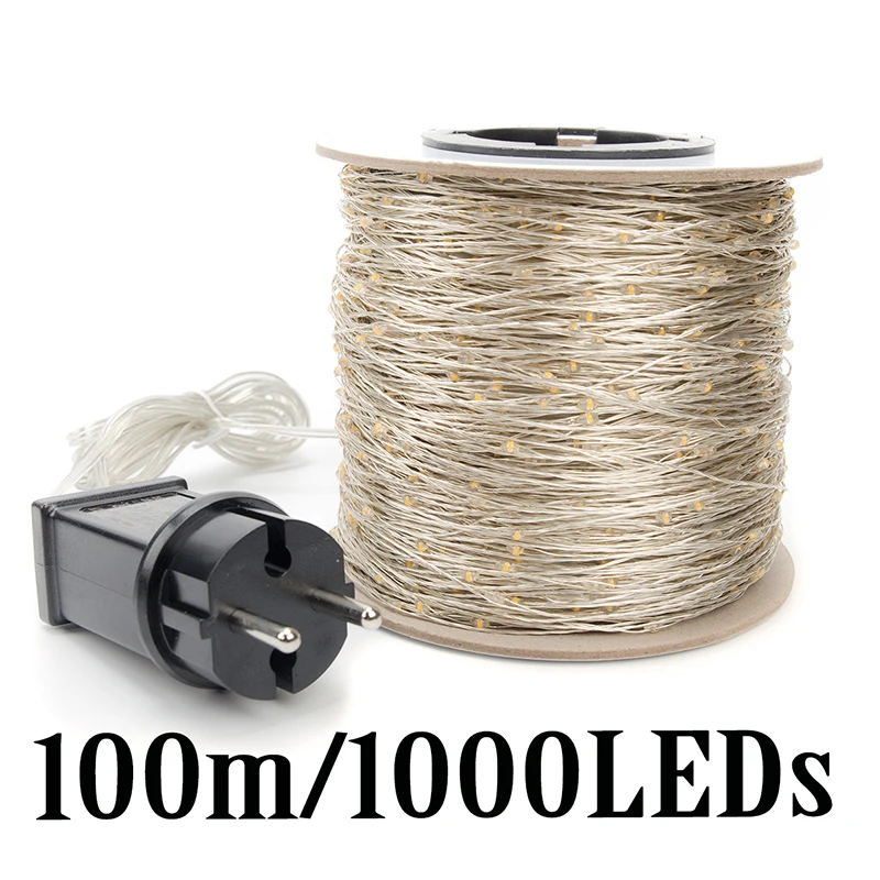 LONGEST LED String Lights 50 100Meters street garland Light Waterproof Outdoor Christmas Fairy Lights Holiday Wedding Decoration - Испускаемый цвет: 100Meters 1000LEDs