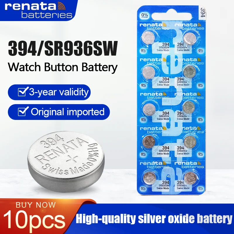 remote battery 10PCS Renata 394 SR936SW AG9 LR936 1.55V Silver Oxide Toys Scale Watch Battery EE6210 194 LR45 Button Coin Cell MADE IN Swiss lithium battery pack