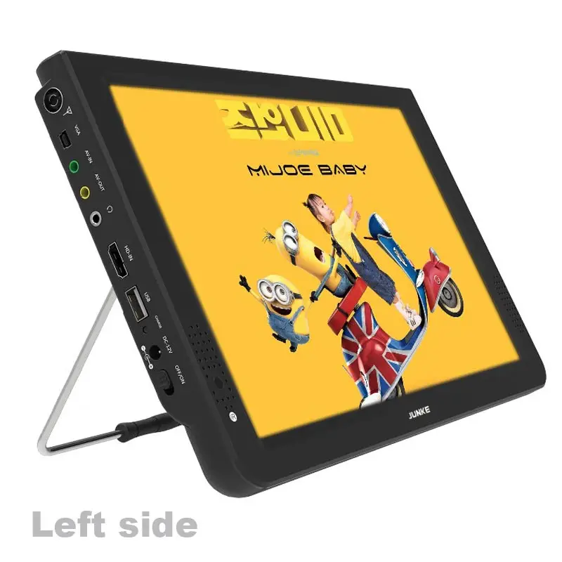  JUNKE HD Portable TV 12 Inch Digital And Analog Led Televisions Support TF Card USB Audio Video Pla