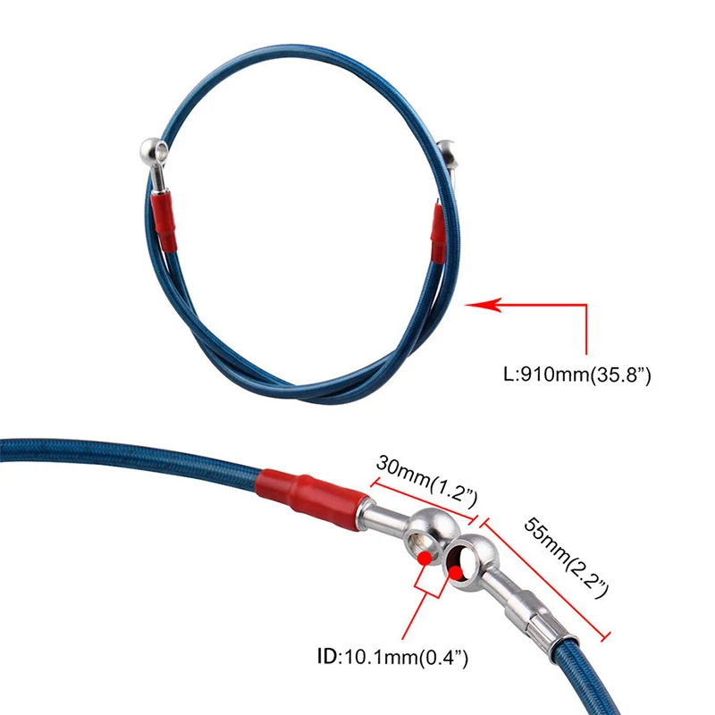 91 см Универсальный тормозной шланг для мотоцикла, шланг для топливной трубки, фитинг из нержавеющей стали, плетеный мотоцикл C66