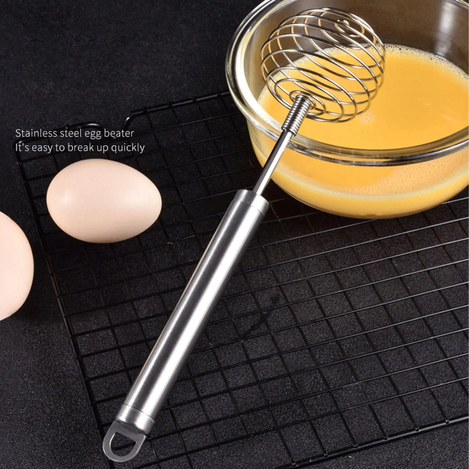 Dropship Spring Coil Whisk Egg Beater Stainless Steel Egg Frothier