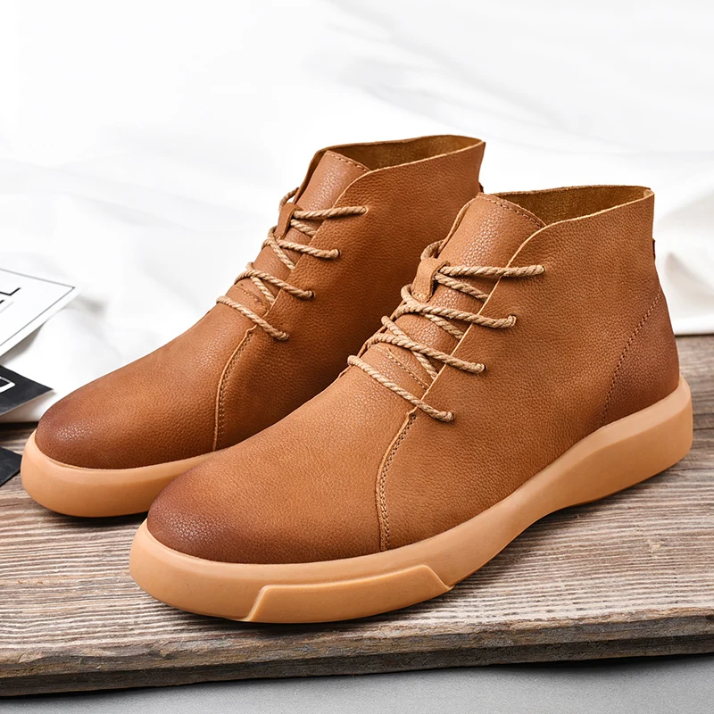 

Boots Men Winter Warm Snow Shoes Mens Leather Shoe Ankle Cowboy Waterproof Shose Man Motorcycle Casual Boot 2019 Men's Footwear