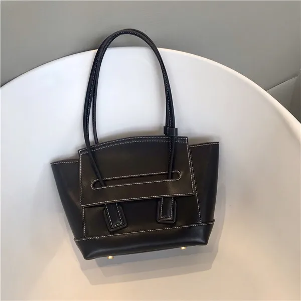 black Kafunila Сумки из натуральной кожи для женщин роскошные сумки женские сумки дизайнерские известный бренд сумка через плечо bolsa feminina - Цвет: black