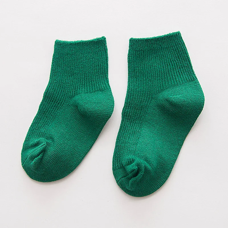 Носки для младенцев, Детские хлопковые носки-башмачки, дышащие детские носки с дезодорантом, простые милые однотонные носки - Цвет: Зеленый