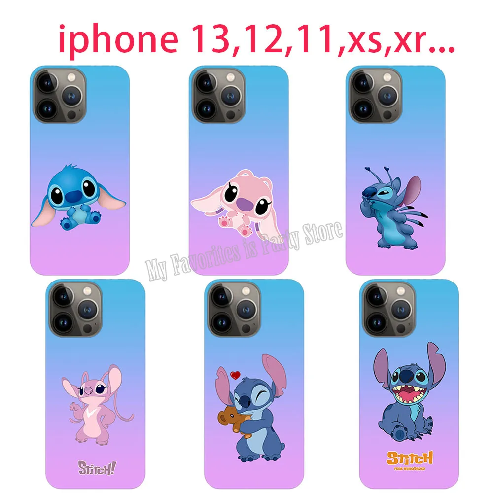 Disney Stitch Phone Case Kawaii Cartoon Gradient Cover for IPhone 7 8 11 12 13 Mobile Shell Accessories | Дом и сад