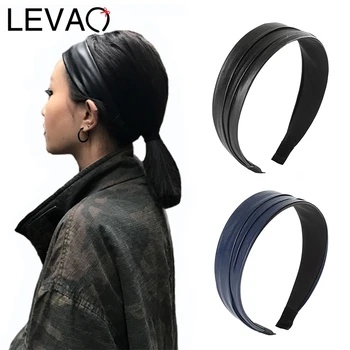 LEVAO 2020 Synthetic Leather Headband Elegant Hairband Bezel Turban Bohemia for Women Girls Hair Accessories Hair Hoop Headwear