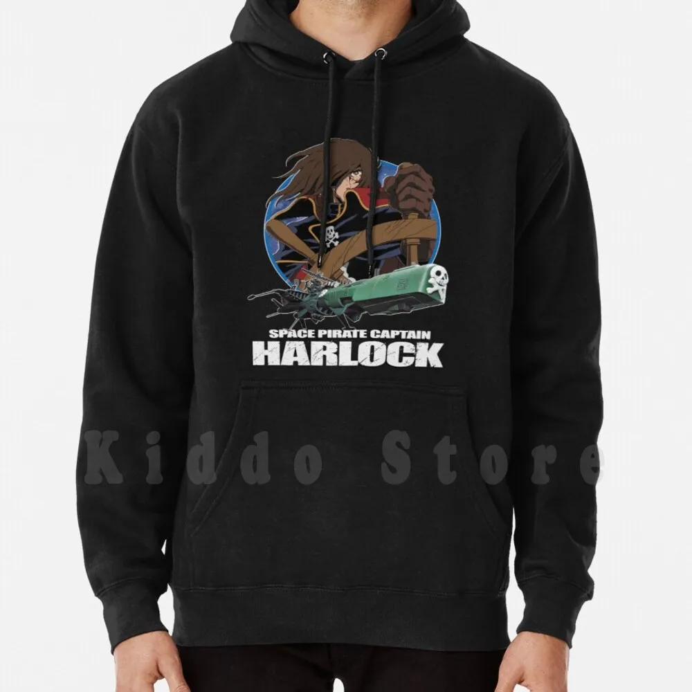 Space Pirate Captain Harlock (Albator) Felpe Con Cappuccio Manica Lunga Albator Captain Harlock Atlantis Arcadia