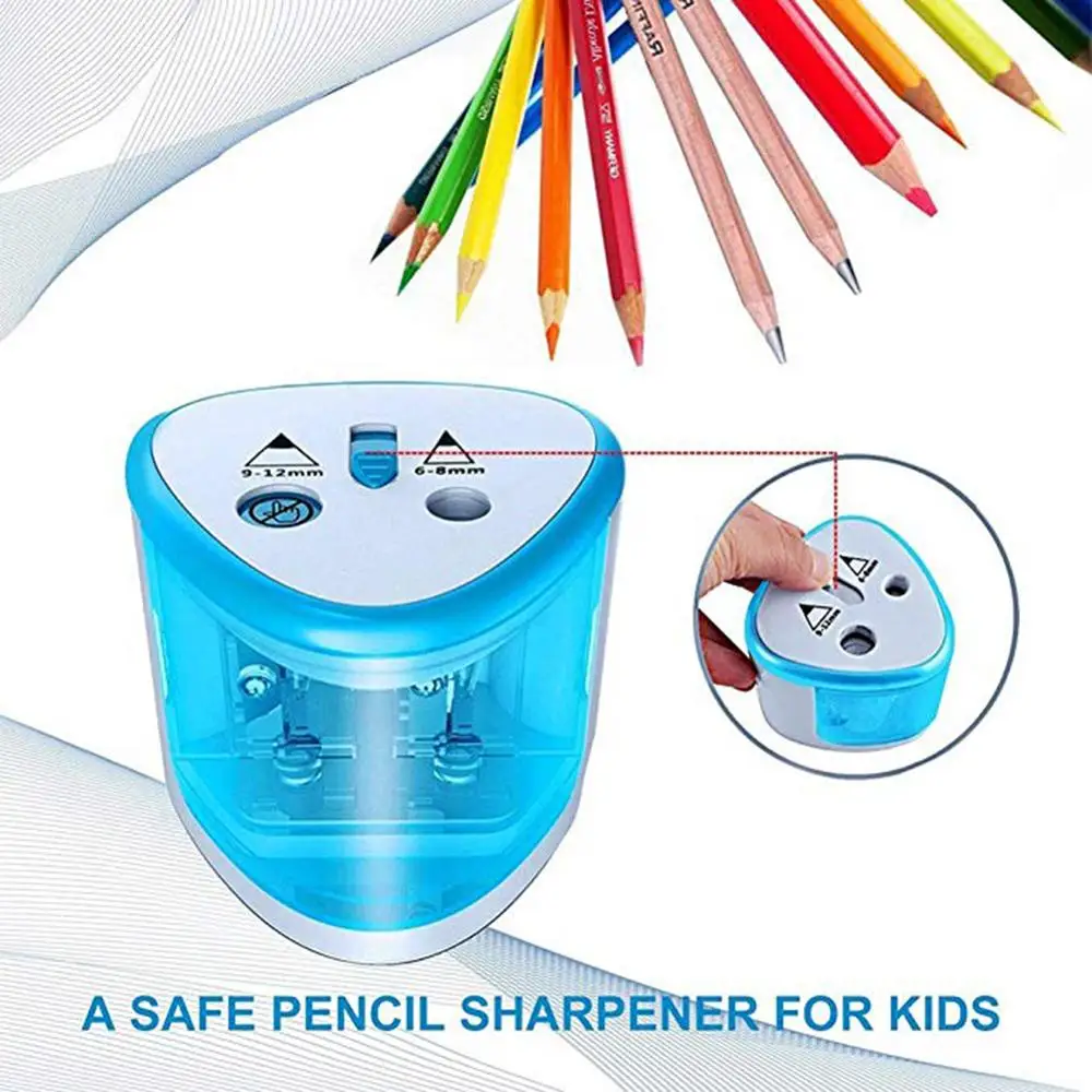 

Electric Double-hole Pencil Sharpener Colored Pencils Electric Pencil Sharpener Automatic Pencil Sharpener