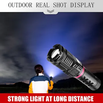 

Waterproof 2500LM XHP90 COB Flashlights Outdoor Camping Hunting Folding Flashlight Portable Maintenance LED Torch Light
