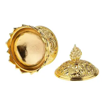 

New Lotus Smoke Incense Cone Burner Aroma Support Stove Disconnector Censer - Gold