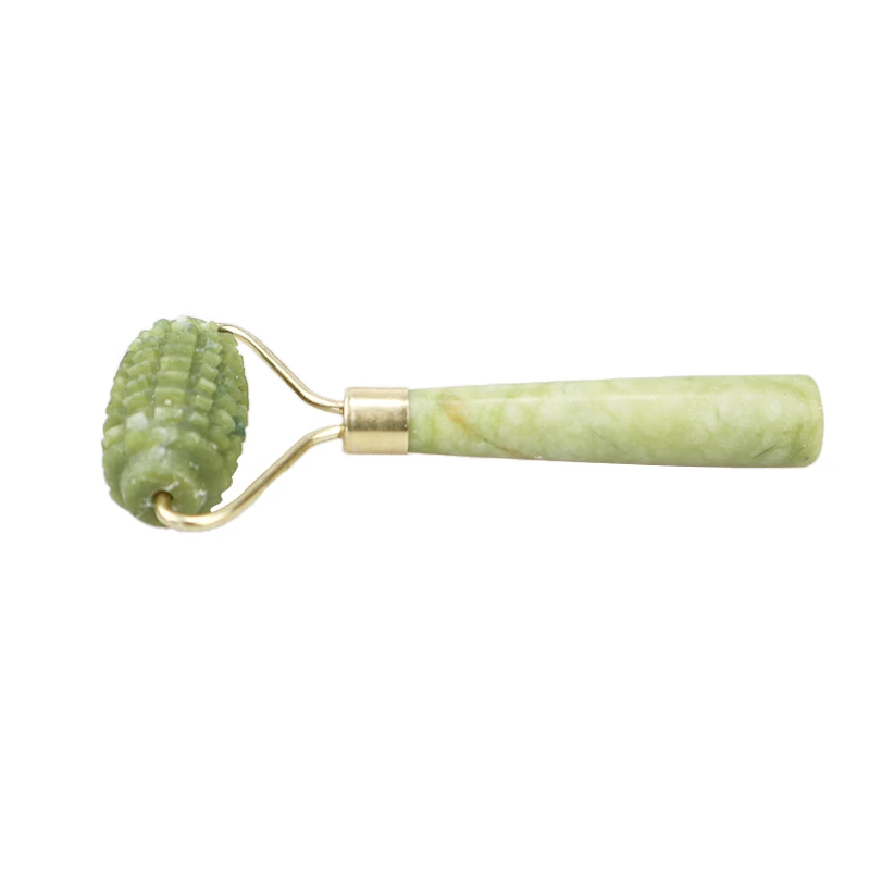 Роликовый массажер для лица с двумя насадками 3 Тиля Нефритовый камень подтяжки