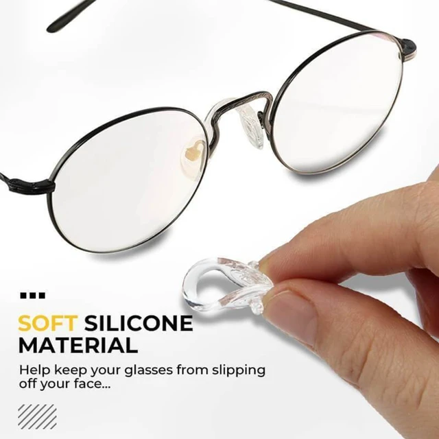 20 pares de almohadillas para la nariz para gafas y 4 soportes para gafas  almohadillas adhesivas de silicona para gafas, almohadillas para la nariz  para pegar en gafas, gafas de lectura, gafas