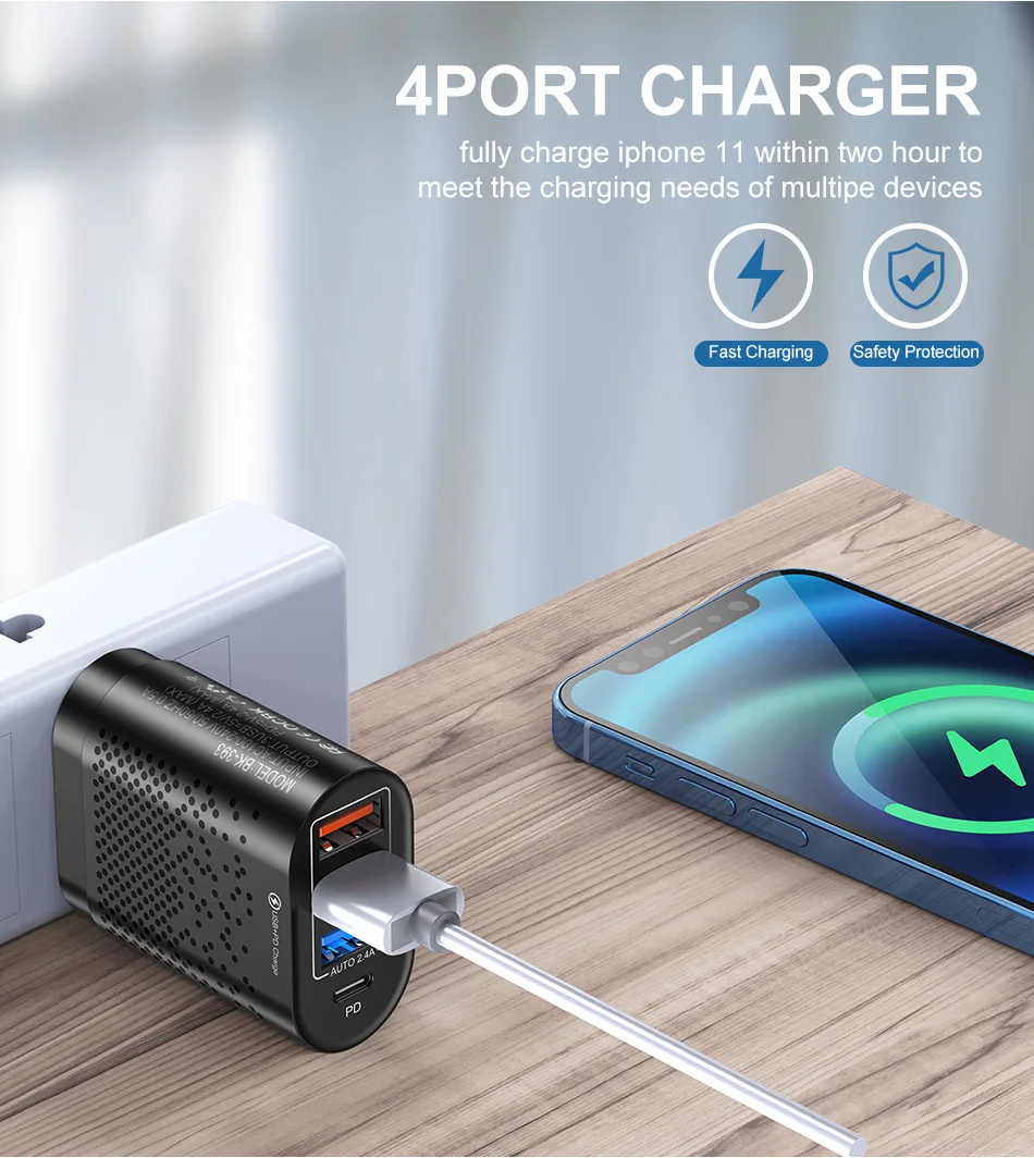 usb c 5v 3a ANSEIP USB Charger USB PD 48W Quick Charge For Xiaomi iPhone 11 12 13 Pro Samsung Huawei QC 3.0 Type C Fast Wall Charger adapter usb c 65w