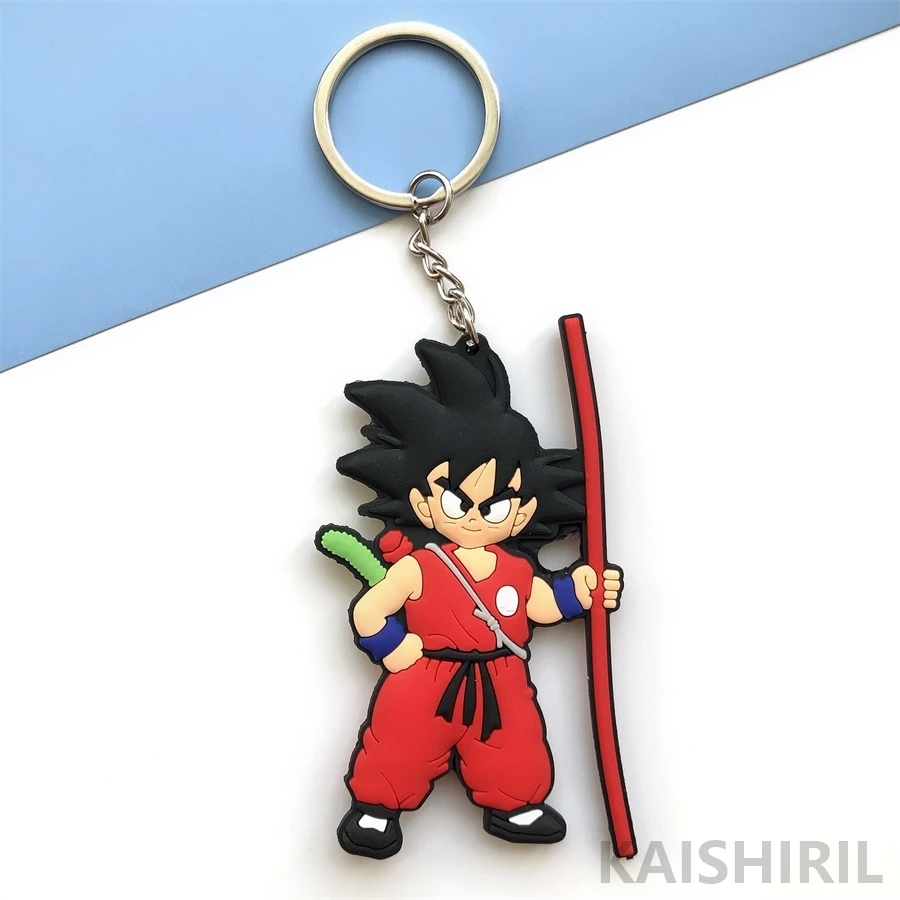 Мода Dragon Ball Z брелок ПВХ Аниме Супер Saiyan Goku брелок мультяшный фигурки Модель брелок для ключей кольцо
