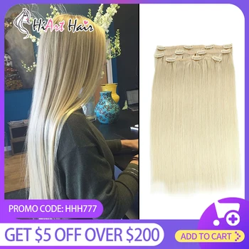 

HiArt 140g Clip Hair Extensions Factory Double Drawn Clip In Hair Easy Wear Full Head Invisible Extension Straight Hair 18"-22"