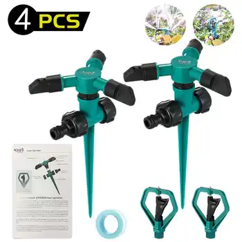 

4PCS Automatic Watering Grass Lawn 360 Degree 3 Nozzle Circle Rotating Irrigation System with 2 pcs Butterfly Rotary Sprinklers