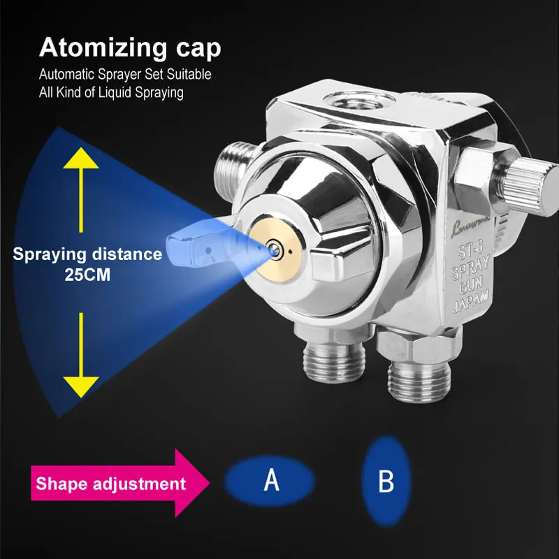 Japan ST-6 ST-6R Automatic Paint Spray Gun 0.5/1.0/1.3/2.0mm Nozzle  Mini Sprayer