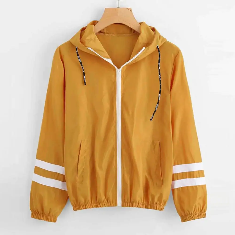 Outdoor Riding Jacket Coat Women Long Sleeve Patchwork Thin Skinsuits Hooded Zipper Pockets Sport Coat Autumn Female Streetswear