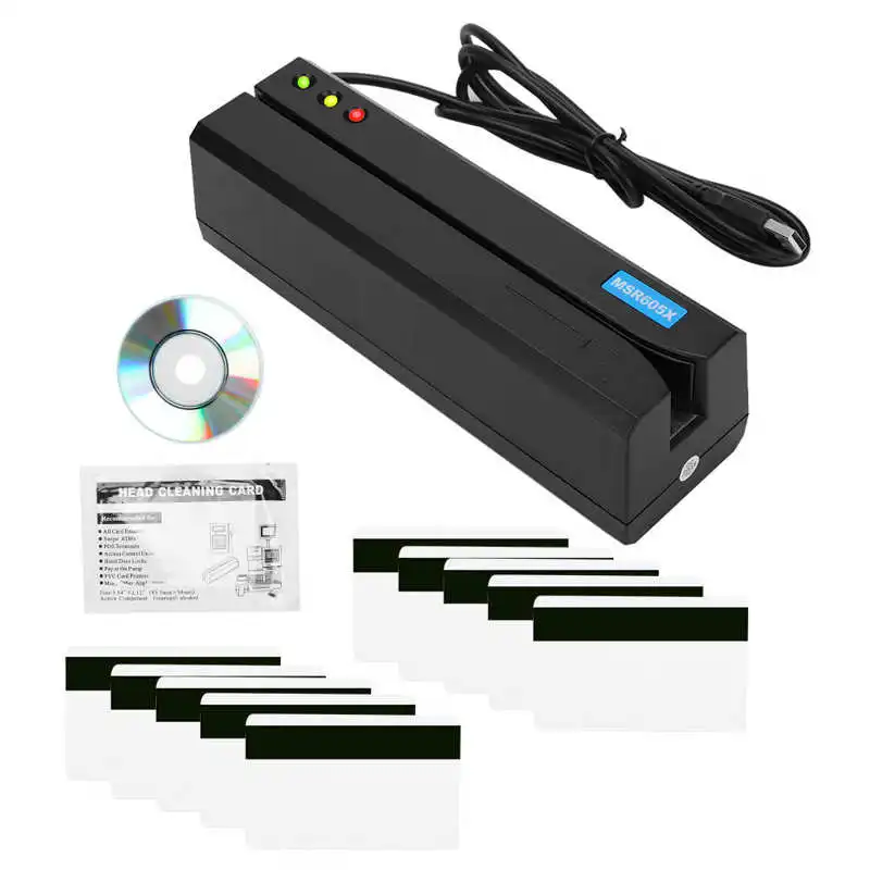 MSR605X Magnetic Strip Card Reader LED Indicator Magstripe Writer 3 Tracks support for IBM ISO ANS DIN