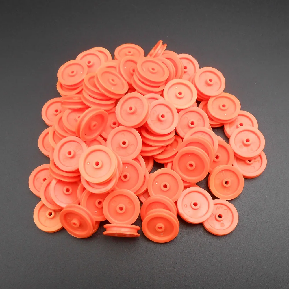 Plástico Polia Engrenagem Modelo do Motor Rodas para Fora Dia.16.5 mm Eixo Buraco Dia.2 mm 1.95 mm Laranja h 4.5 mm Fd216 500 Peças Lote Novo 16.5 mm