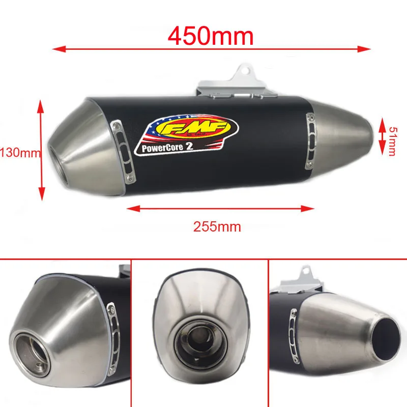 Scarico Moto universale 36-51mm FMF Powercore 2 marmitta tubo fuga