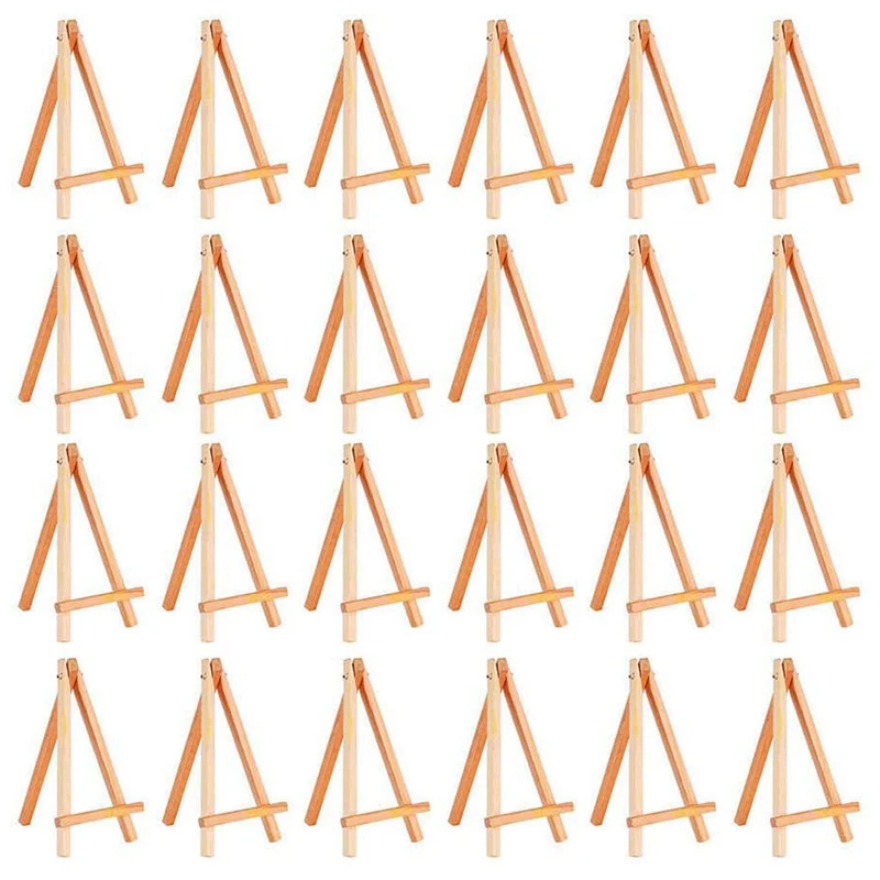 

24 Pack Mini Wood Display Easel Wood Easels Set for Paintings Craft Small Acrylics Oil Projects