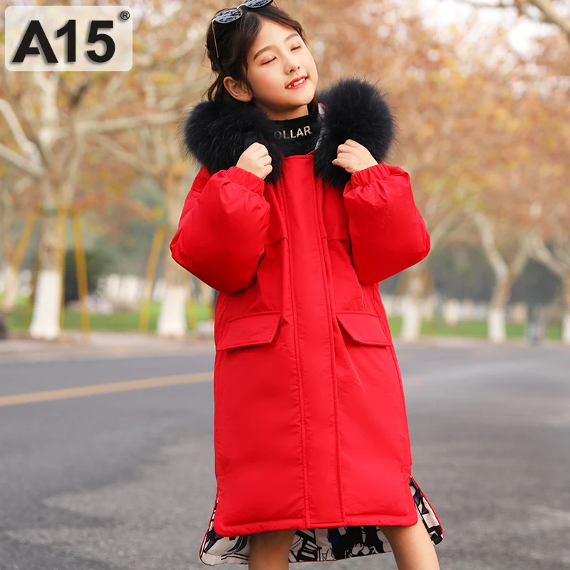 A15, теплый пуховик для девочки, размер 6, 8, 10, 12, 14, 16 лет, г., зимнее пальто для больших девочек детские зимние куртки для подростков детские пальто