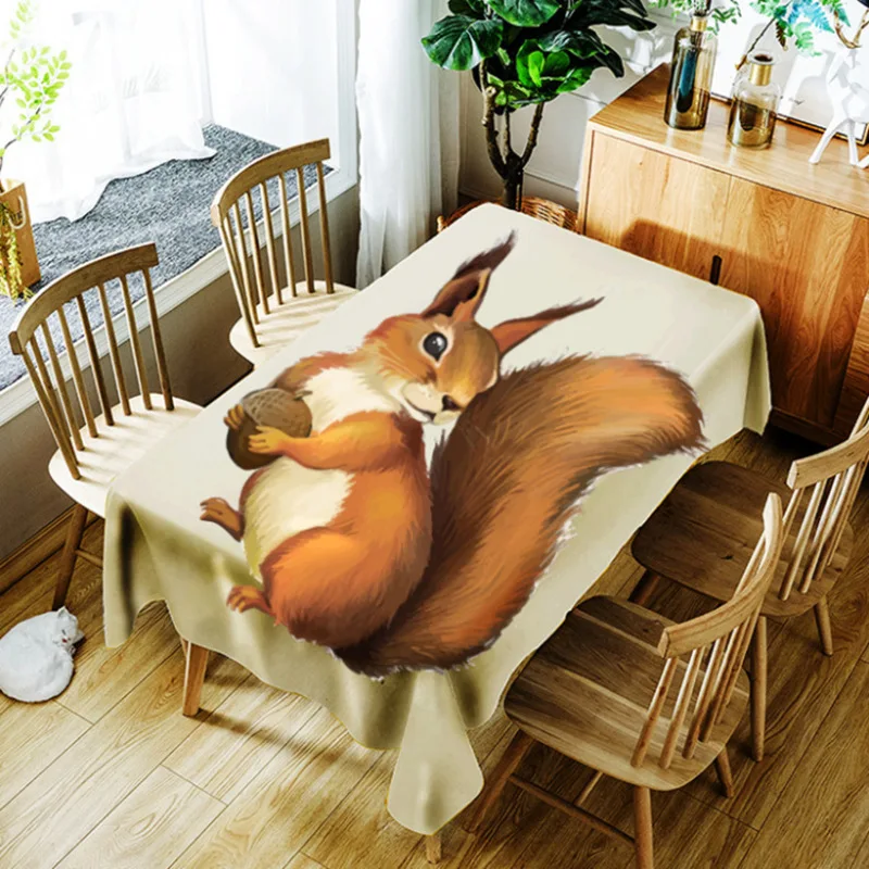 

Realistic Style Animal Tablecloth Waterproof Oilcloth Rectangular Tapetes Party Banquet Table Cover Dining Oilproof