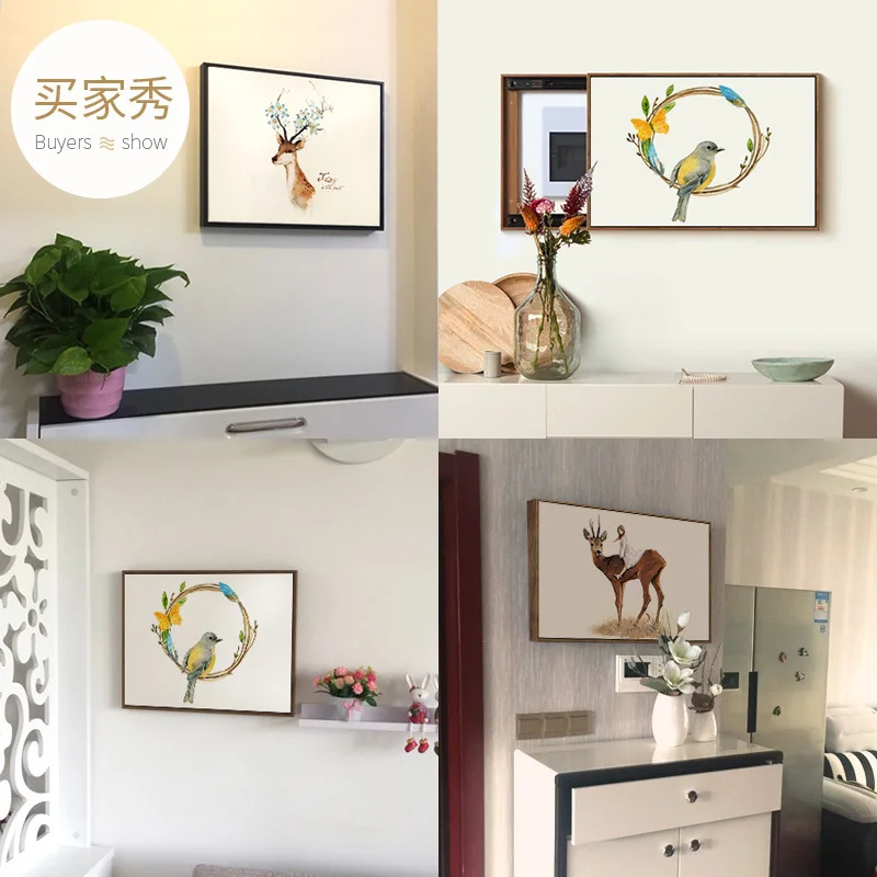 

Minimalist Modern Home Improvement Electric Meter Box Decoration Painting-Slidable Shielding Box Electric Brake Box Decoration E