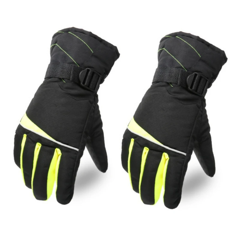 Мужские и женские нескользящие теплые шерстяные лыжные перчатки, Нескользящие водонепроницаемые мотоциклетные снегоходные перчатки, перчатки для сноуборда