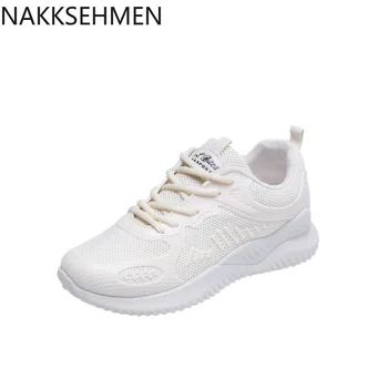 

NAKKESHMEN-2020 Summer New White Shoes Women's Versatile Breathable Trendy Shoes Dad Casual Running Shoes
