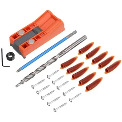 Gabarit de perçage de poche, localisateur de trous de poche réglable, Angle de 15 degrés, Guide de perçage, Kit de poinçon, positionneur de bricolage, outil de menuiserie 