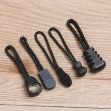 5 PCs Zipper Puller End Fit Rope Tag Fixer Zip Cord Tab Replacement Clip for Broken Buckles Travel Bags Suitcase Tent Backpack