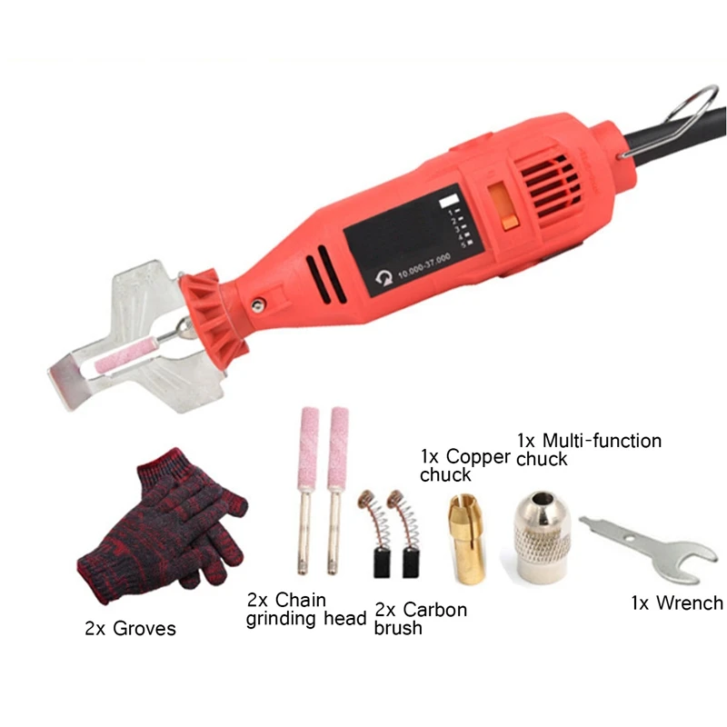 180W 5 Speed 37000rpm Power Grinder Sharpening Handheld Chain Machine Electric Mini Saw Grind Sharp