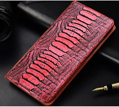 Rose Red Кожаный флип-чехол для телефона с когтями страуса для Meizu Note 9, чехол для телефона Meizu Note 8, чехол для телефона с подставкой - Цвет: Rose Red