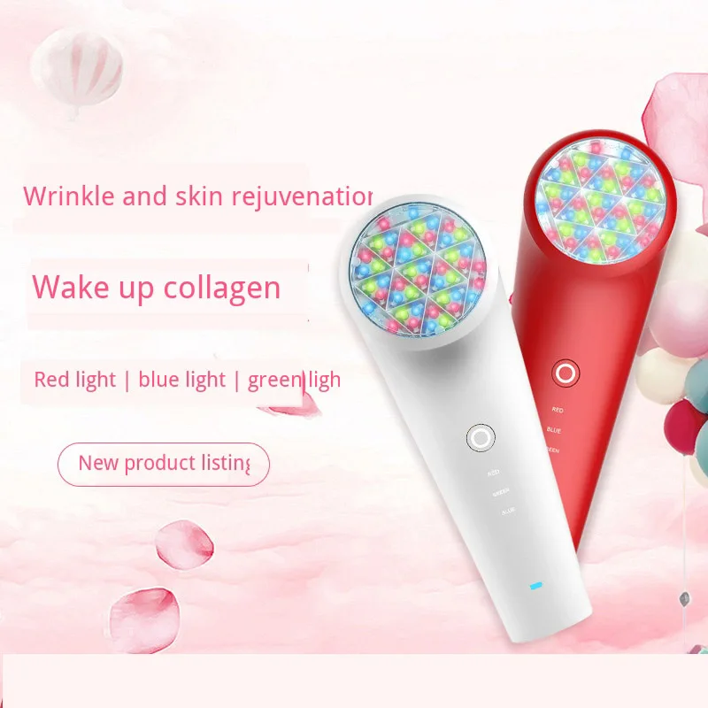  Colorful Light LED Skin Care Tool Face Tightening Therapy Acne Device Wrinkle Removal Whitening Pho - 4000561965842