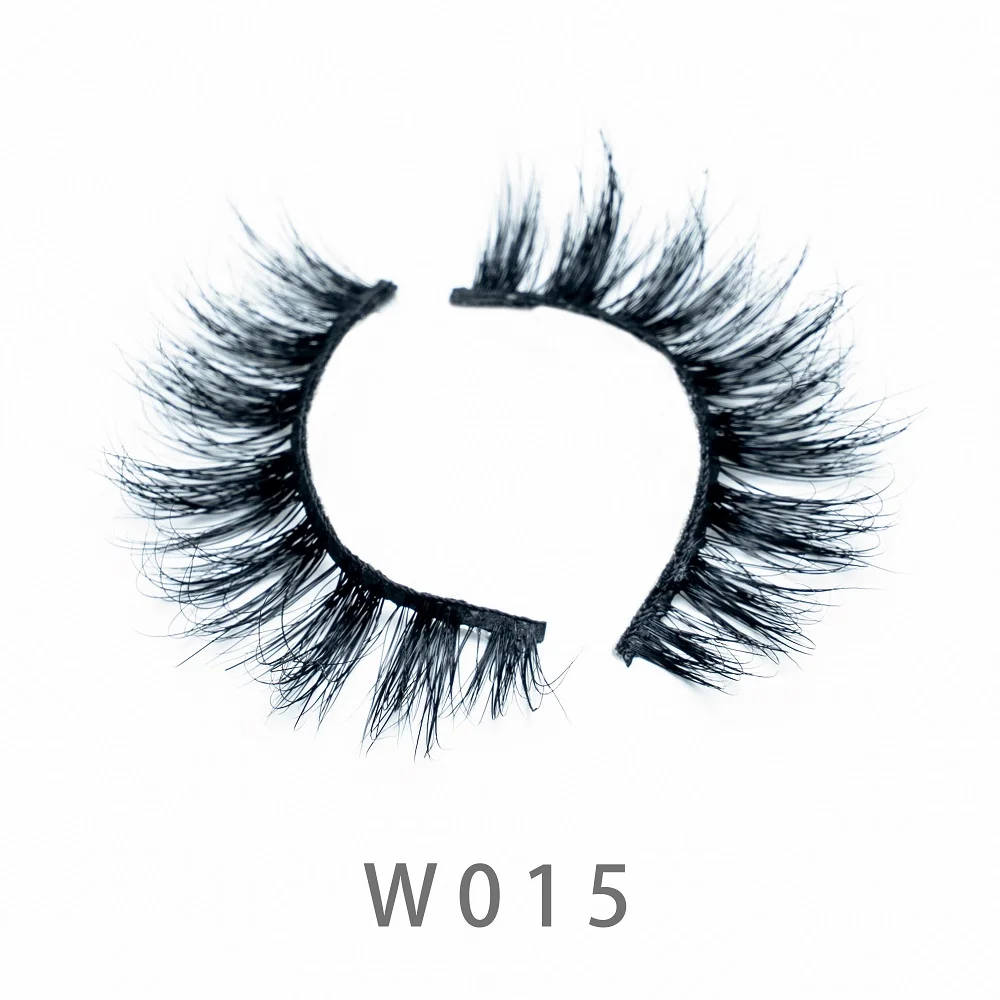 

10mm W15 3D Long Real MINK Strip False Lashes 100% Cruelty Free 5D Reusable Natural Eyelashes Extension Popular Makeup Tools