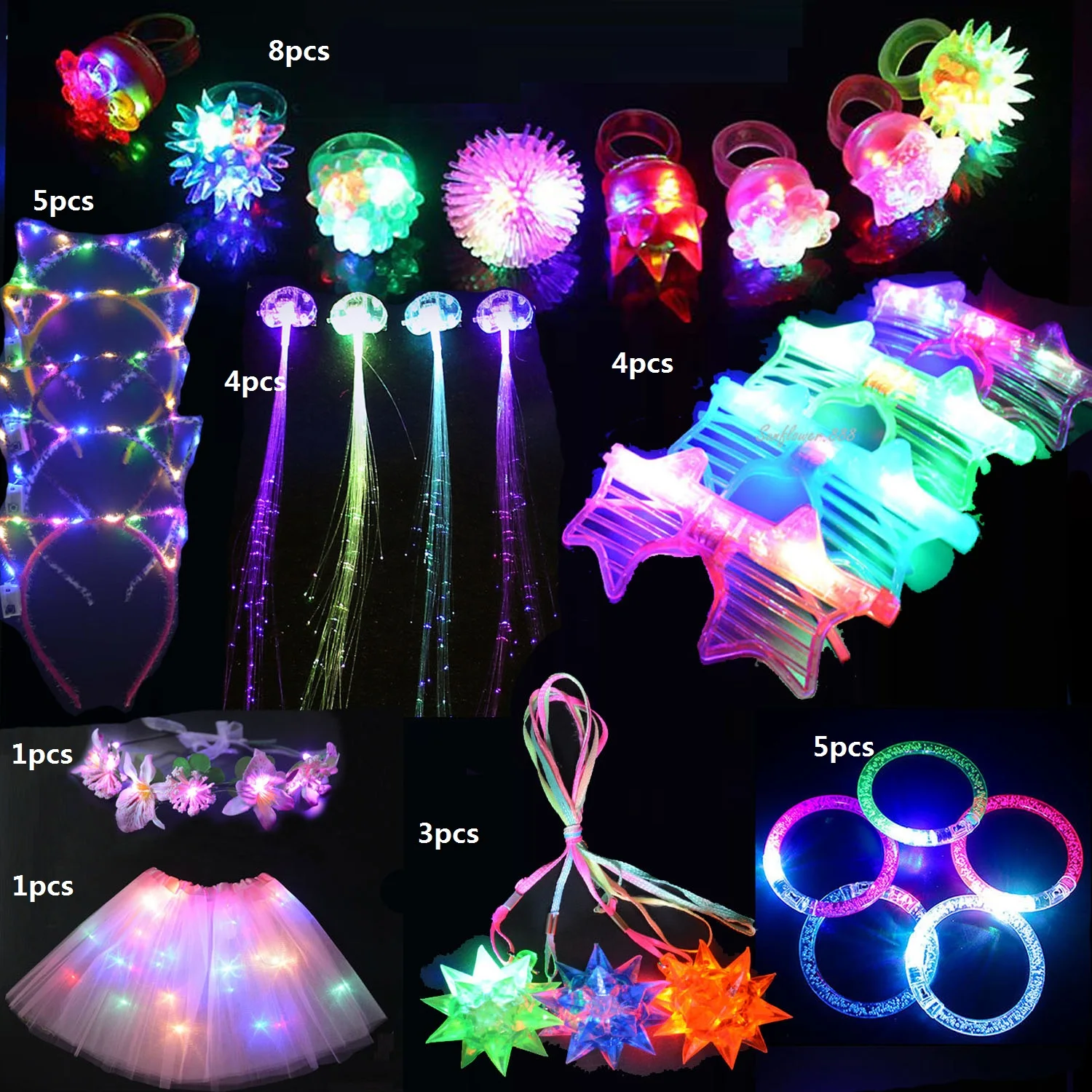 Partyzubehör für Kinder LED-Leuchtspielzeug 3–12 Jungen Mädchen, 65 Stück  Geburtstags LED Spielware für Kinder Preise, 5 LED brillen 10 Armbänder 5  Haarreif 5 Halskette 40 Fingerlicht Gastgeschenke: : Spielzeug