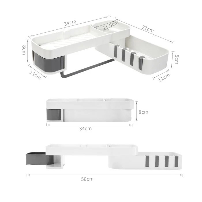 Punch-free Storage Shelf Rack Bathroom Seamless Rotating Rack Double Layer Racks Holder LAD-sale