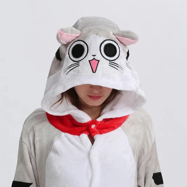 Nuovo Unisex adulto gatto tutina pigiama Halloween donna animale Costume  intero Cosplay Homewear pigiameria tuta per