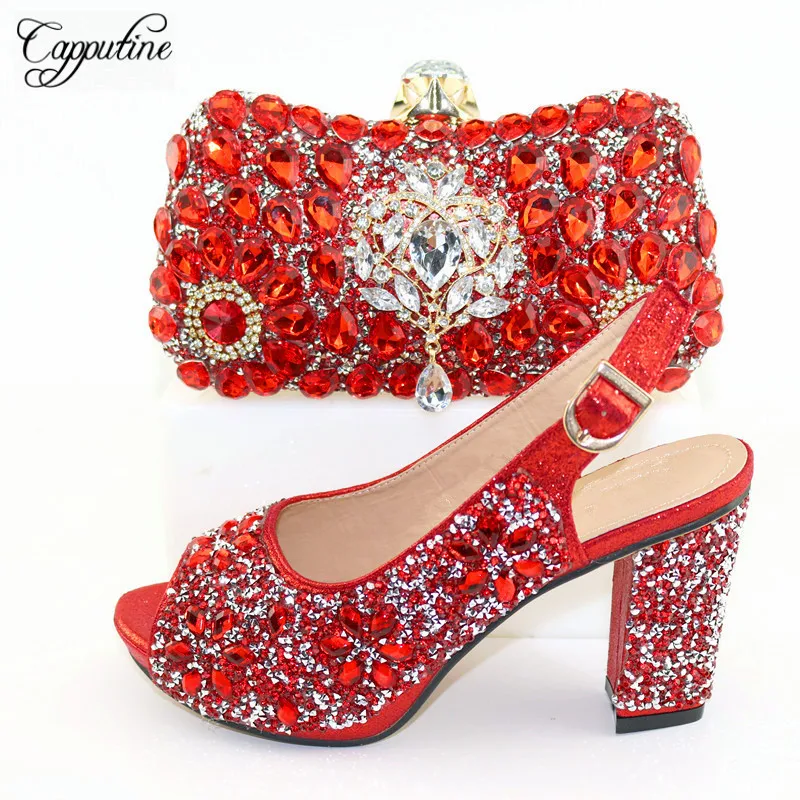 red shoes and handbag
