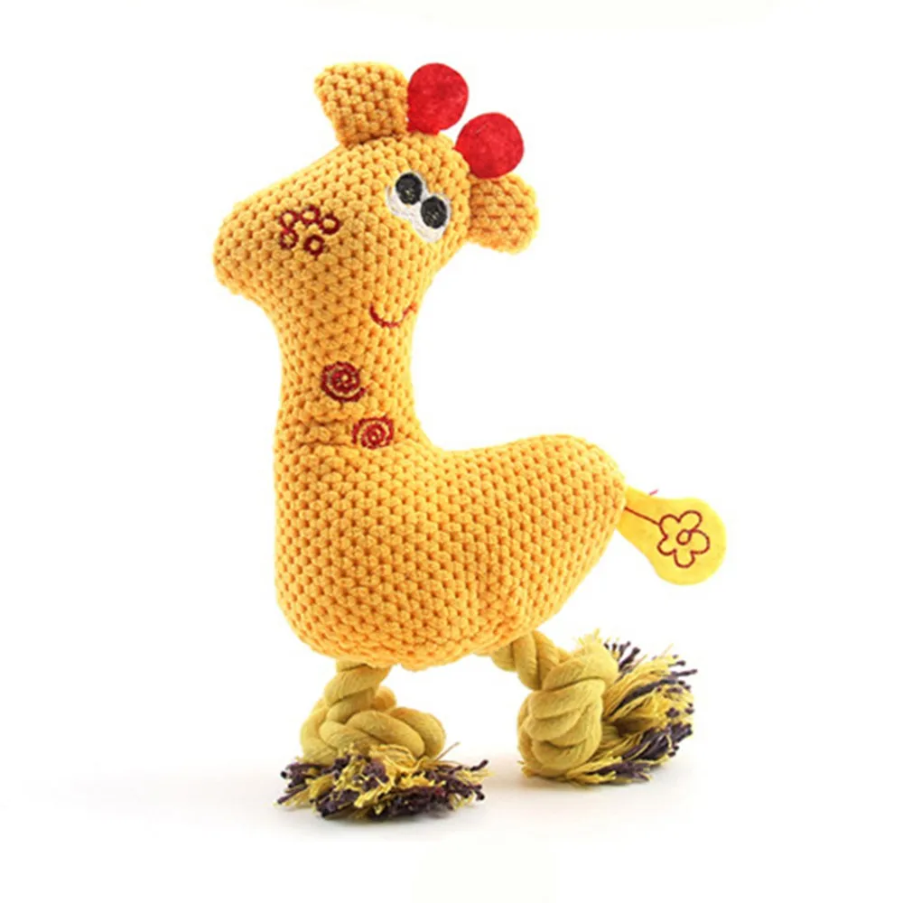 Yellow Игрушки для собак, кошек, скрипучих животных, забавные игрушки для собак, жевательные игрушки для чистки зубов, прочные плюшевые игрушки для собак, кошек, товары для домашних животных - Color: Yellow