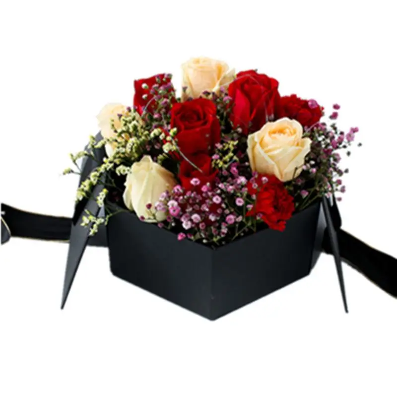 

Valentine's Day Hex Flip Flower Gift Box for Birthdays, Bridal Showers, Wedding PXPC