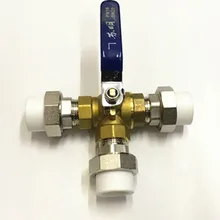 1/2 дюймов PPR Женский полный порты латунный шаровой клапан Т-типа трехходовое соединение x1 водонагреватель клапан преобразования солнечной энергии