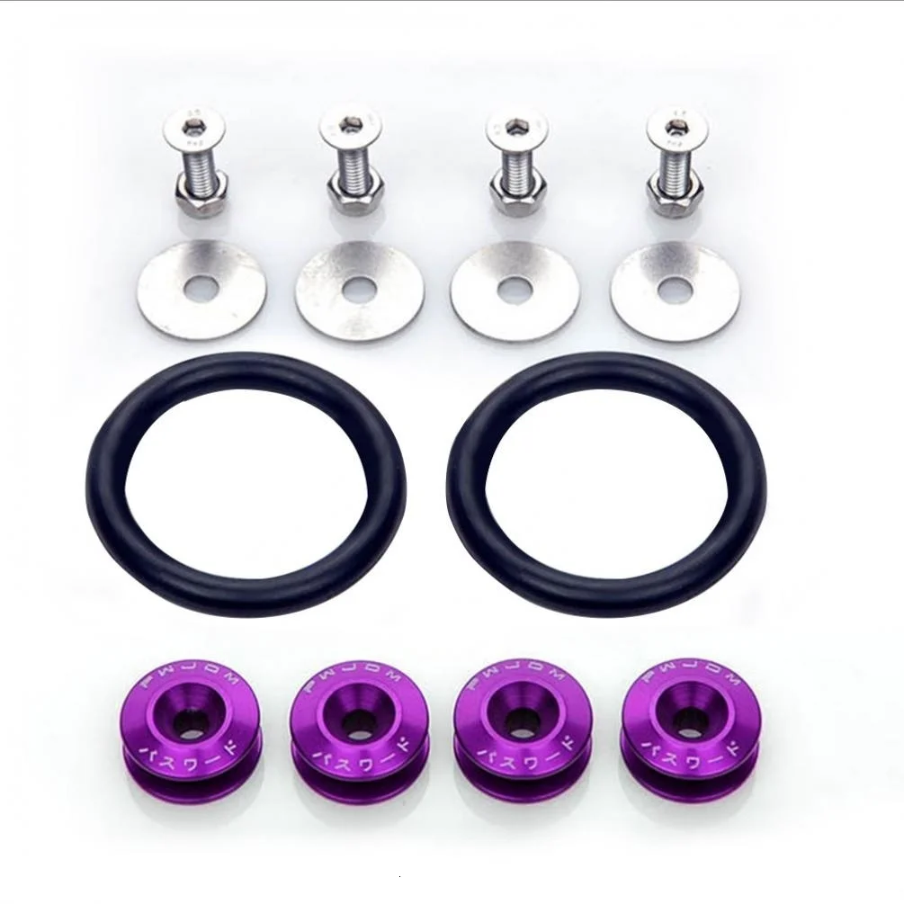 Purple Прочный быстросъемный JDM набор крепежа для автомобильных бамперы багажник крыла крышки лючков - Название цвета: Purple