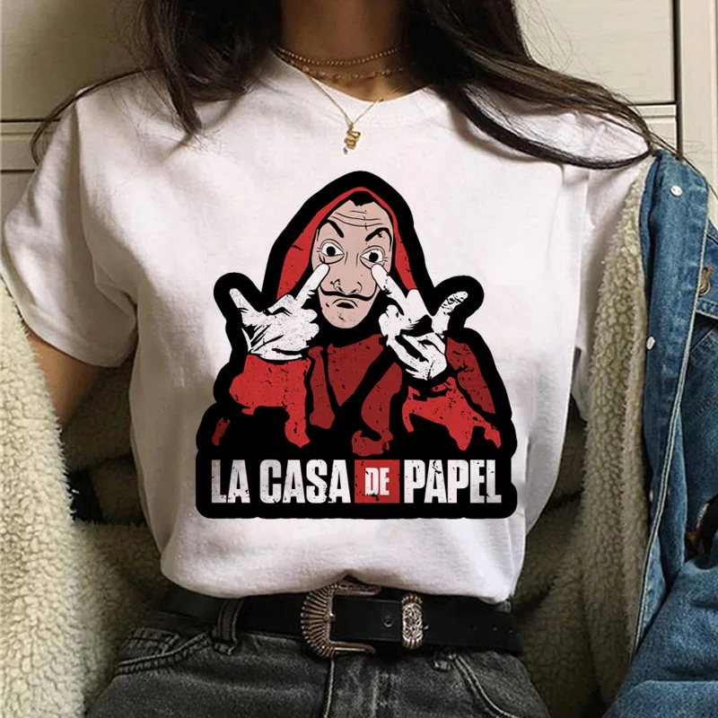 

La Casa De Papel Female T-shirt Harajuku The House Made of Paper Tshirt Money Heist Casual Short Sleeve Tops Bella Ciao T Shirt